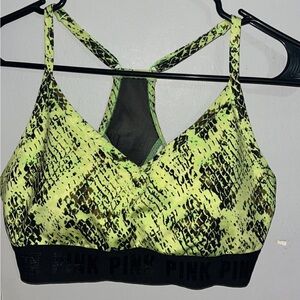 PINK green and black sports bra size Medium